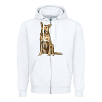White chinook dog Zipper Hoodie - LillyAllenDesigns