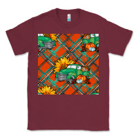 Burgundy fall truck seamless pattern Classic Tee - BundleAndBundleShop