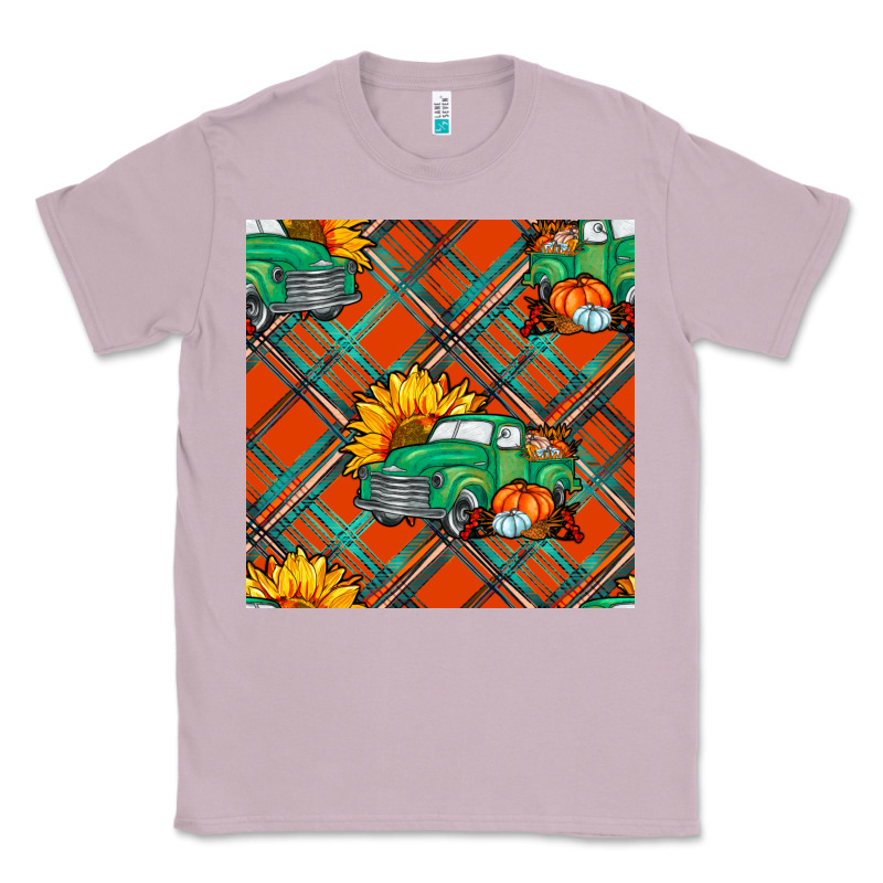 Fall Truck Seamless Pattern Classic Tee by BundleAndBundleShop | Teevron