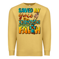 Antique Gold saved by grace through faith Premium Sweatshirt - NancyCooperArtShop