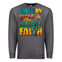 Charcoal Heather saved by grace through faith Premium Sweatshirt - NancyCooperArtShop