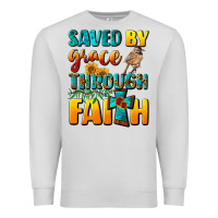 Dove Grey saved by grace through faith Premium Sweatshirt - NancyCooperArtShop