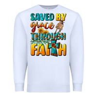 White saved by grace through faith Premium Sweatshirt - NancyCooperArtShop
