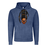 Vintage Denim afro woman faux jumbo locs Vintage Hoodie - texasbilliewilder