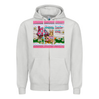 Dove Grey happy easter y'all  rabbit Zipper Hoodie - BarkalooDesign