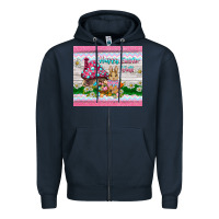 Navy happy easter y'all  rabbit Zipper Hoodie - BarkalooDesign