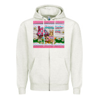 Oatmeal Heather happy easter y'all  rabbit Zipper Hoodie - BarkalooDesign