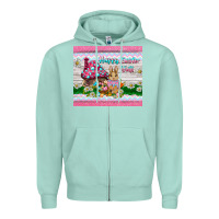 Seafoam happy easter y'all  rabbit Zipper Hoodie - BarkalooDesign