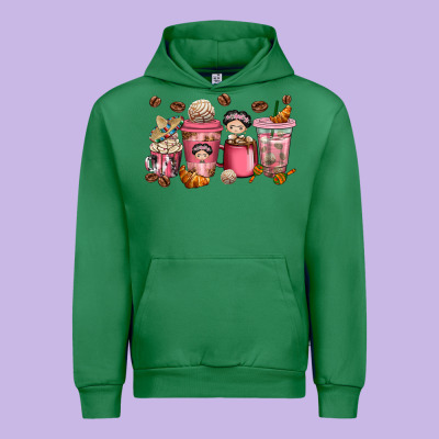 Cafecito Y Chisme Coffee Cups Urban Hoodie Designed By Texasbilliewilder