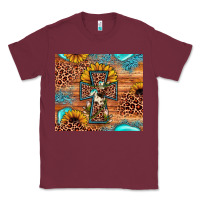 Burgundy leopard cross sunflower Classic Tee - JahusDesignShop
