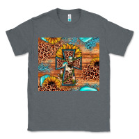 Charcoal Heather leopard cross sunflower Classic Tee - JahusDesignShop