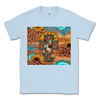 Dusty Blue leopard cross sunflower Classic Tee - JahusDesignShop