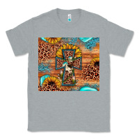 Heather Grey leopard cross sunflower Classic Tee - JahusDesignShop