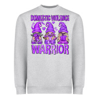Heather Grey Domestic Violence Warrior Gnomes Heavyweight Sweatshirt - texasbilliewilder