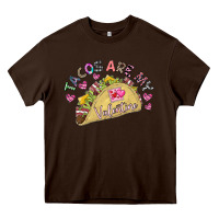 Chocolate Brown Tacos Are My Valentine Heavy Core Tee - CowhideDigitalArt