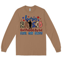 Toasted Coconut born raised and protected by god guns and glory Long Sleeve Tee - JahusDesignShop