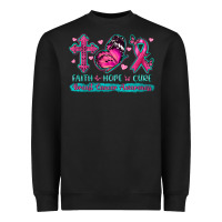 Black Faith Hope Cure Breast Cancer Awareness Heavyweight Sweatshirt - texasbilliewilder