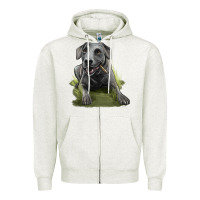 Oatmeal Heather Texas Blue Lacy Dog Zipper Hoodie - LillyAllenDesigns