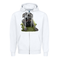 White Texas Blue Lacy Dog Zipper Hoodie - LillyAllenDesigns