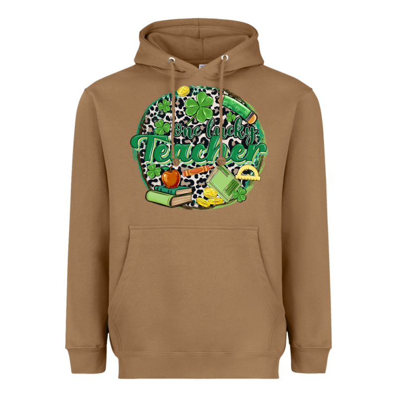One Lucky Teacher Heavyweight Hoodie by MaliasSmallBusiness | Teevron