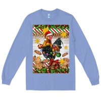 Colony Blue Christmas rooster Long Sleeve Tee - Artiststas
