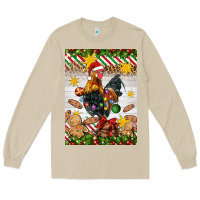 Mushroom Christmas rooster Long Sleeve Tee - Artiststas