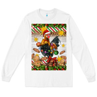 White Christmas rooster Long Sleeve Tee - Artiststas