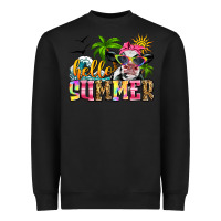 Black hello summer cow Heavyweight Sweatshirt - Zillion Design Studio