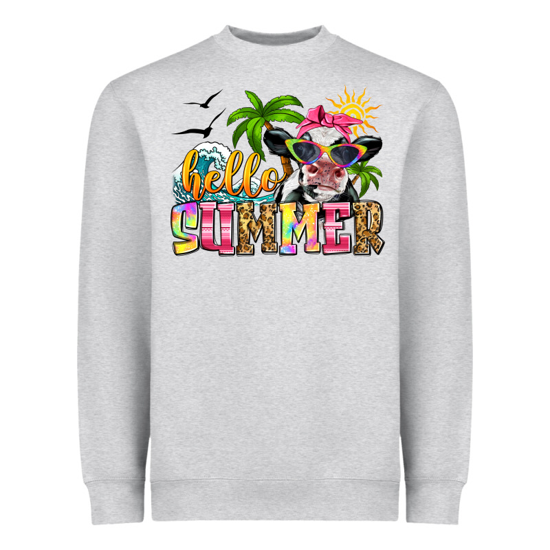 Hello Summer Cow Heavyweight Sweatshirt by Zillion Design Studio | Teevron