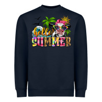 Navy hello summer cow Heavyweight Sweatshirt - Zillion Design Studio
