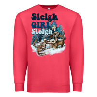Cardinal sleigh girl sleigh skeleton Premium Sweatshirt - NancyCooperArtShop