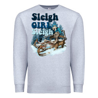 Heather Grey sleigh girl sleigh skeleton Premium Sweatshirt - NancyCooperArtShop