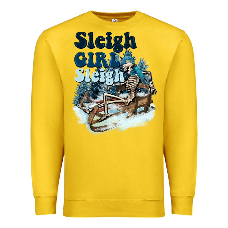 Sleigh Girl Sleigh Skeleton Premium Sweatshirt by NancyCooperArtShop | Teevron