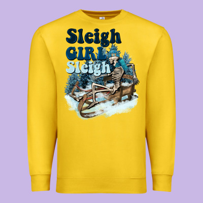 Sleigh Girl Sleigh Skeleton Premium Sweatshirt Designed By Nancycooperartshop