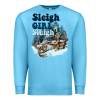 Ocean Blue sleigh girl sleigh skeleton Premium Sweatshirt - NancyCooperArtShop