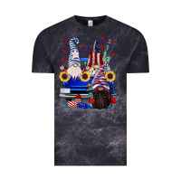 Cloud Black 4th of July gnomes truck Vintage Tee - CowGirlArtShop