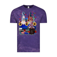 Cloud Purple 4th of July gnomes truck Vintage Tee - CowGirlArtShop