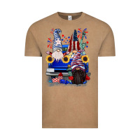 Vintage Coffee 4th of July gnomes truck Vintage Tee - CowGirlArtShop