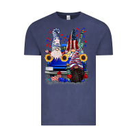 Vintage Denim 4th of July gnomes truck Vintage Tee - CowGirlArtShop