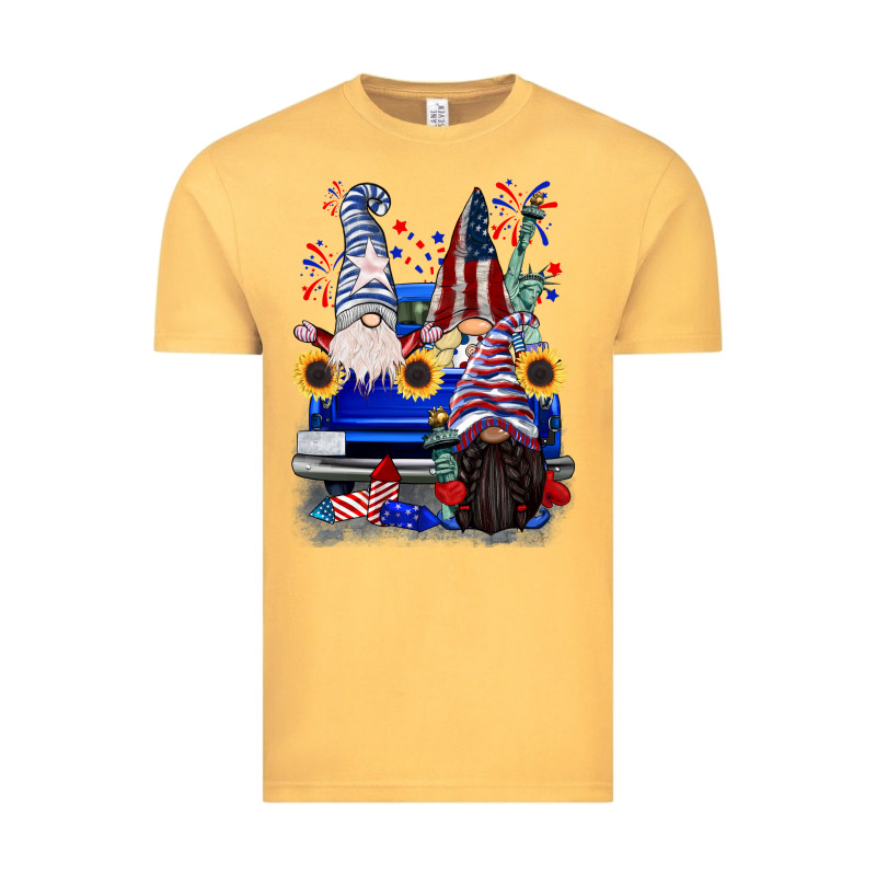 4th Of July Gnomes Truck Vintage Tee by CowGirlArtShop | Teevron