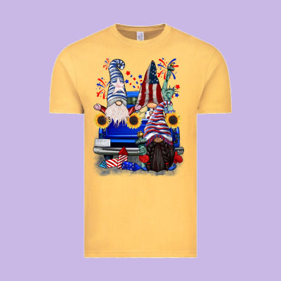 4th Of July Gnomes Truck Vintage Tee Designed By Cowgirlartshop