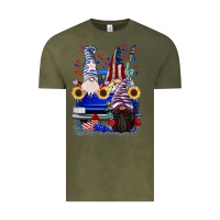 Vintage Olive 4th of July gnomes truck Vintage Tee - CowGirlArtShop
