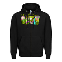 Black coffee cups Zipper Hoodie - NancyCooperArtShop