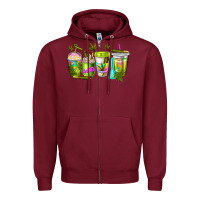 Burgundy coffee cups Zipper Hoodie - NancyCooperArtShop
