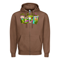 Chestnut coffee cups Zipper Hoodie - NancyCooperArtShop