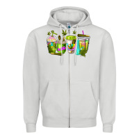 Dove Grey coffee cups Zipper Hoodie - NancyCooperArtShop