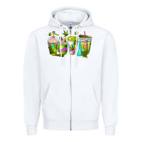 White coffee cups Zipper Hoodie - NancyCooperArtShop