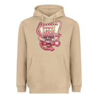 Mushroom cupids howdy lodge find your cowboy open Heavyweight Hoodie - MaliasSmallBusiness