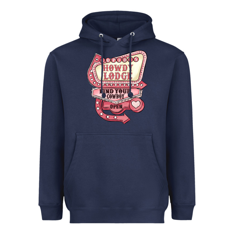 Cupids Howdy Lodge Find Your Cowboy Open Heavyweight Hoodie by MaliasSmallBusiness | Teevron