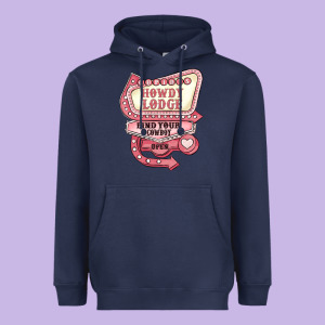 Cupids Howdy Lodge Find Your Cowboy Open Heavyweight Hoodie Designed By Maliassmallbusiness